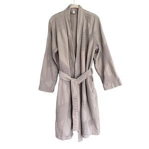West Elm Geo Waffle Organic Cotton Robe size large